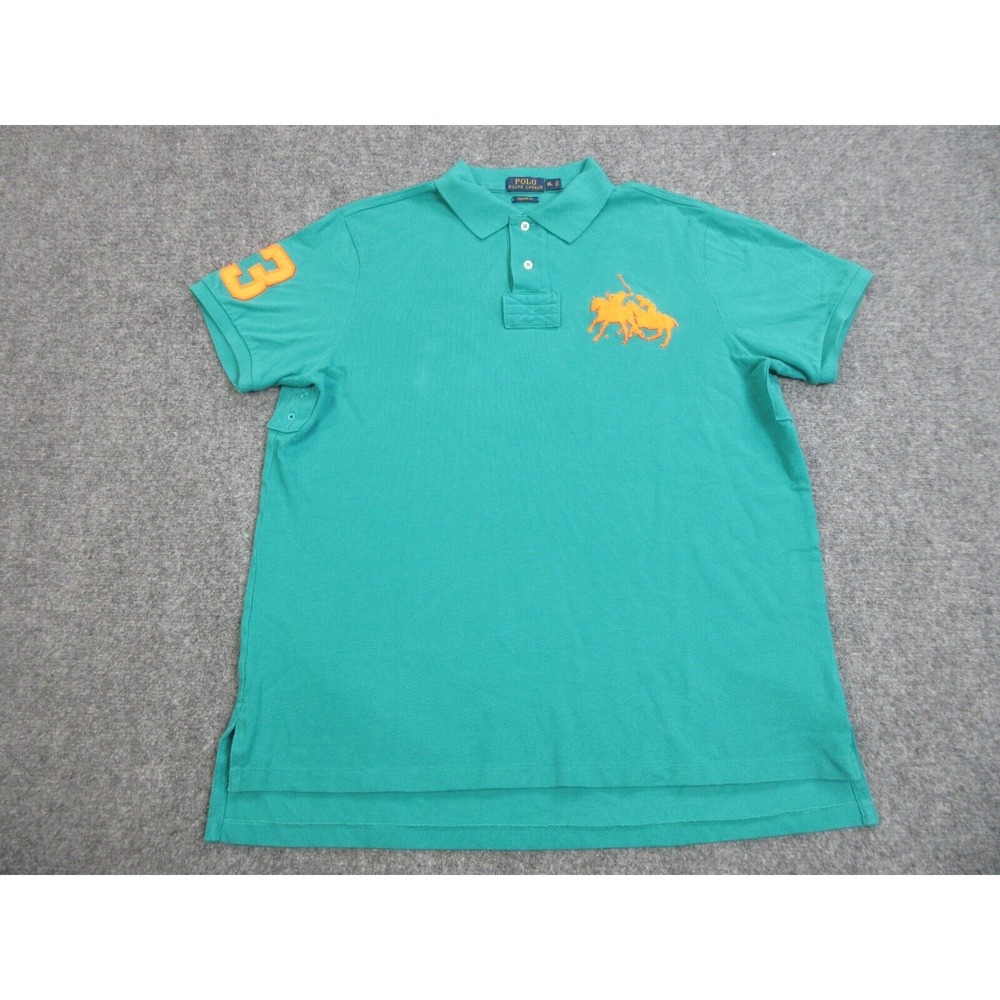Ralph Lauren Polo‎ Shirt Mens Extra Large Green Stampede Preppy Rugby Logo